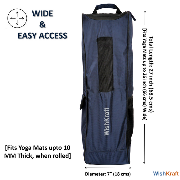 WishKraft Yoga Mat Kit Bag [Navy Blue]